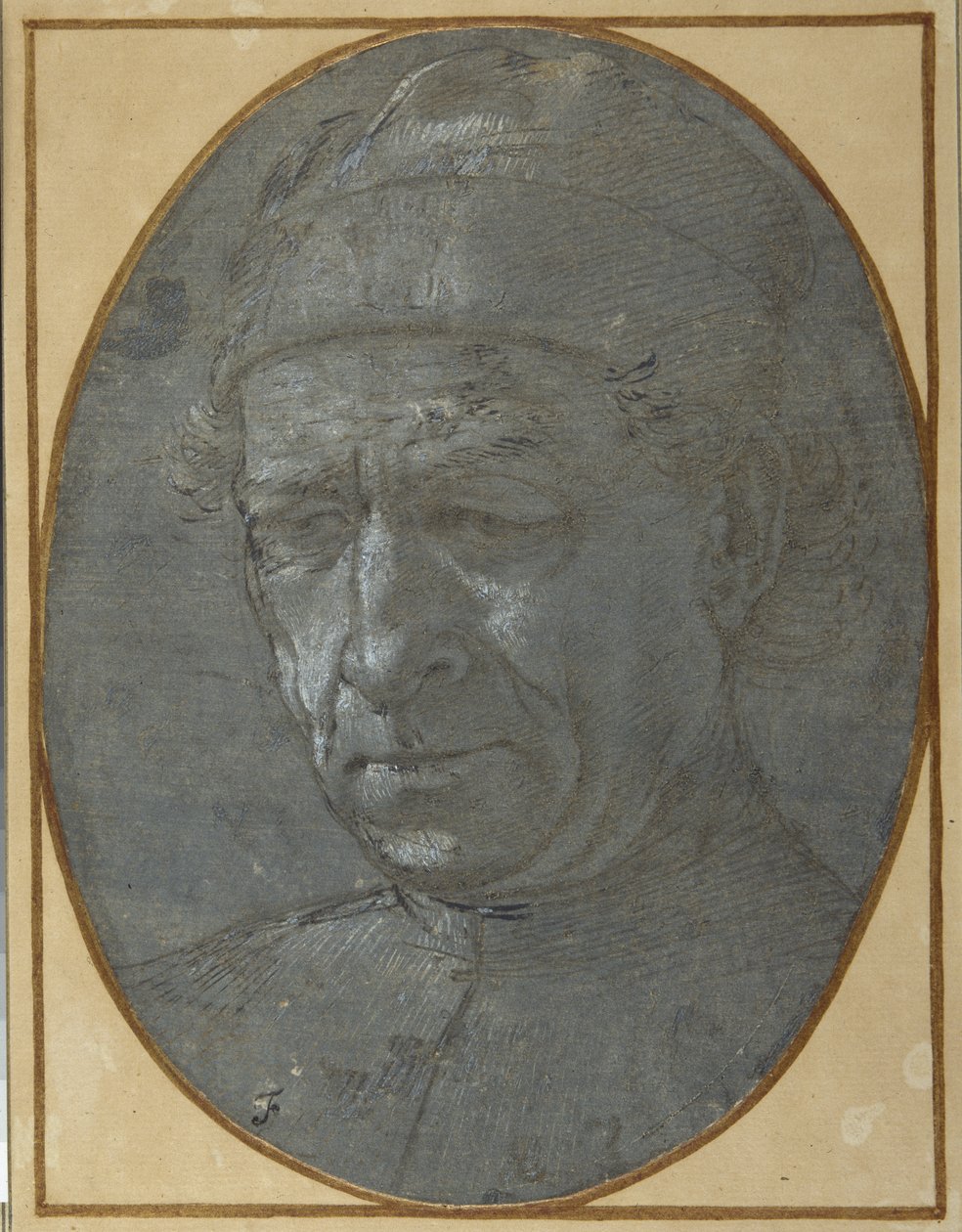 Kopf eines älteren Mannes mit Mütze von Filippino Lippi