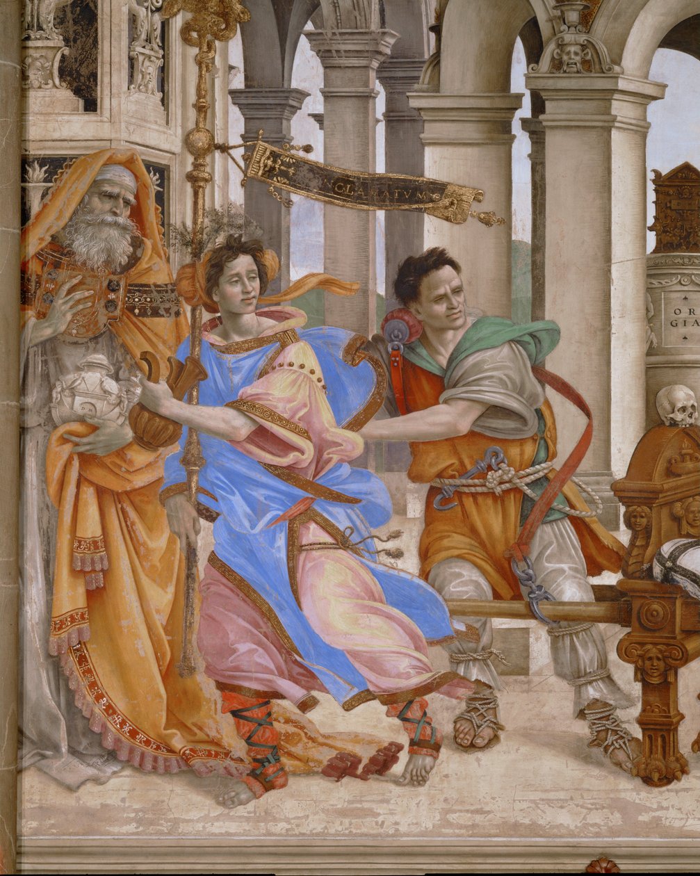 Der heilige Johannes Evangelist erweckt Drusiana zum Leben von Filippino Lippi