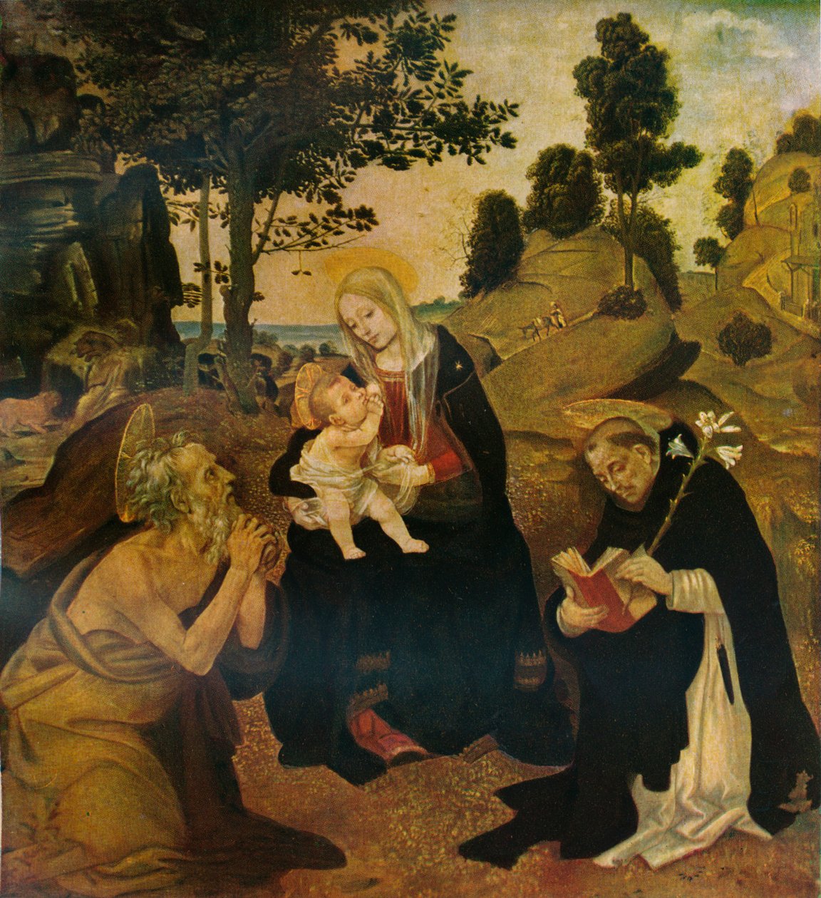 Die Jungfrau und das Kind mit den Heiligen Hieronymus und Dominikus, c1485 von Filippino Lippi
