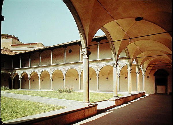 Blick auf die Kreuzgänge, 1429-46 von Filippo Brunelleschi