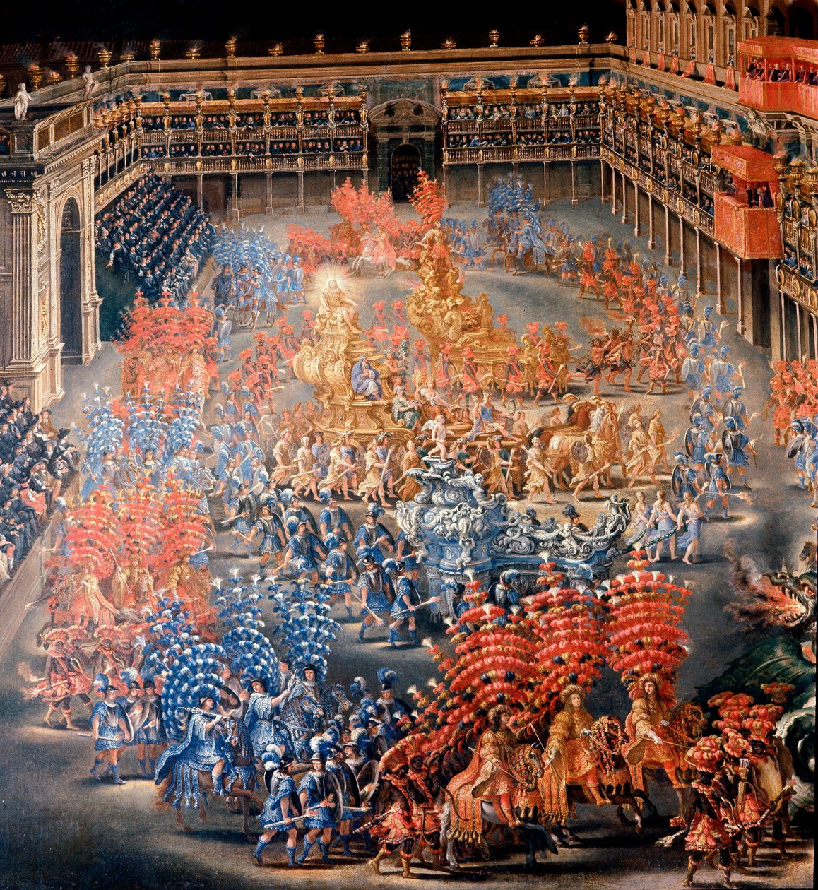 Fest im Palazzo Barberini zu Ehren von Christine von Schweden am 28.02.1656 (Detail). Gemälde von Filippo Lauri (1623-1694) und Filippo Gagliardi (gestorben 1659). 17. Jahrhundert Rom, Museum von Rom von Filippo Lauri