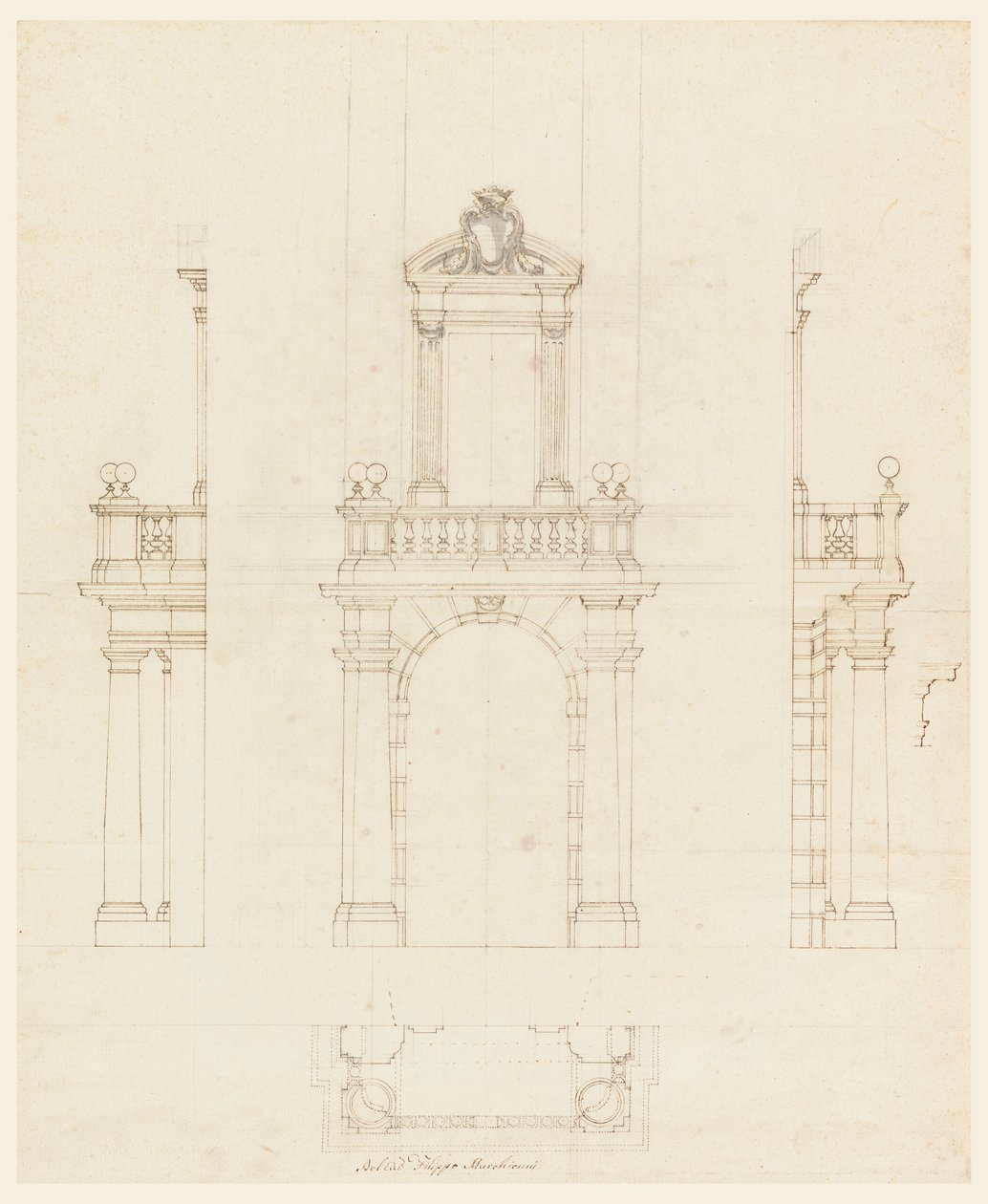 Türrahmen und Türzarge, 1750–75 von Filippo Marchionni