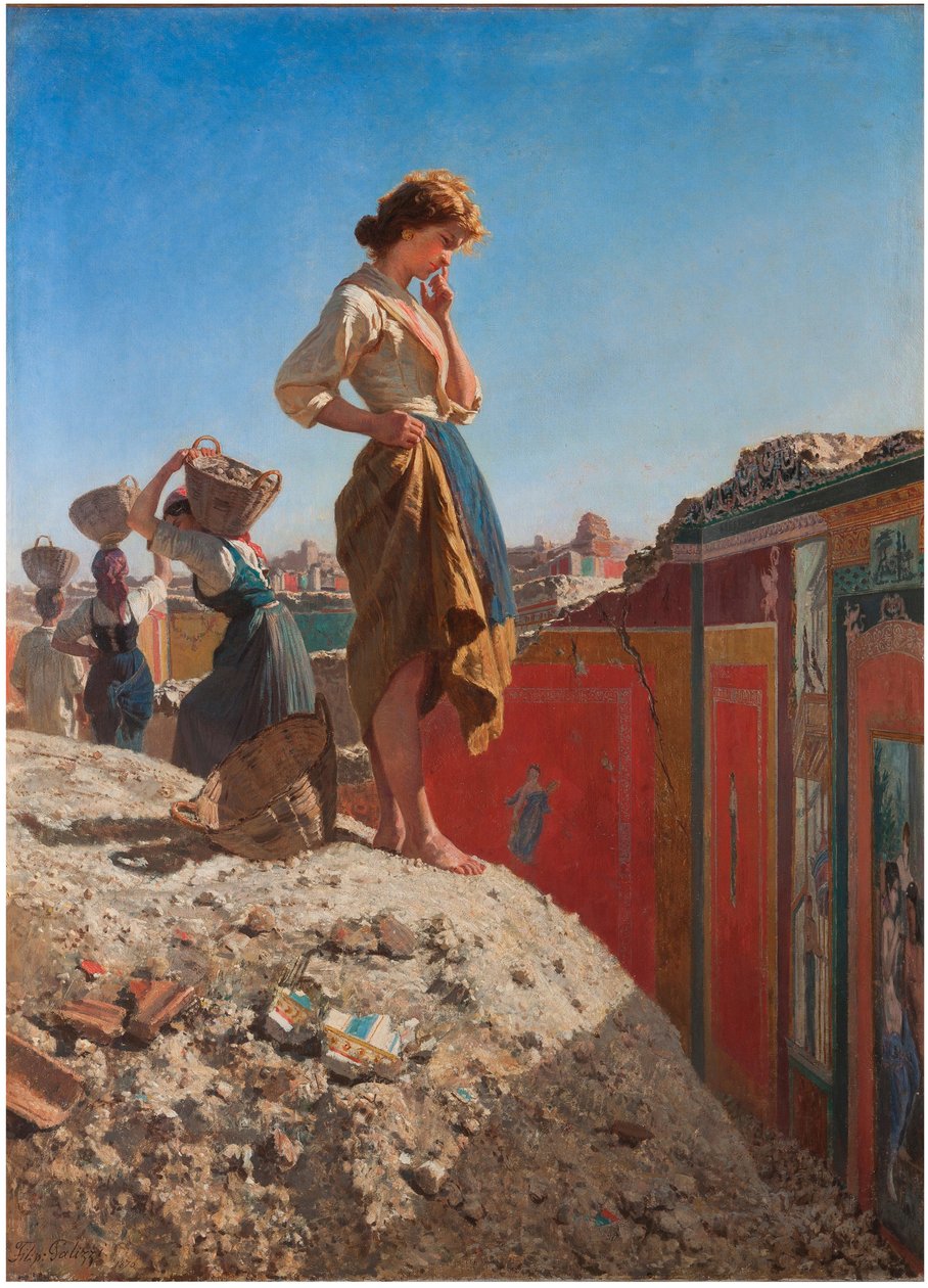 Die Ausgrabungen in Pompeji, Italien von Filippo Palizzi