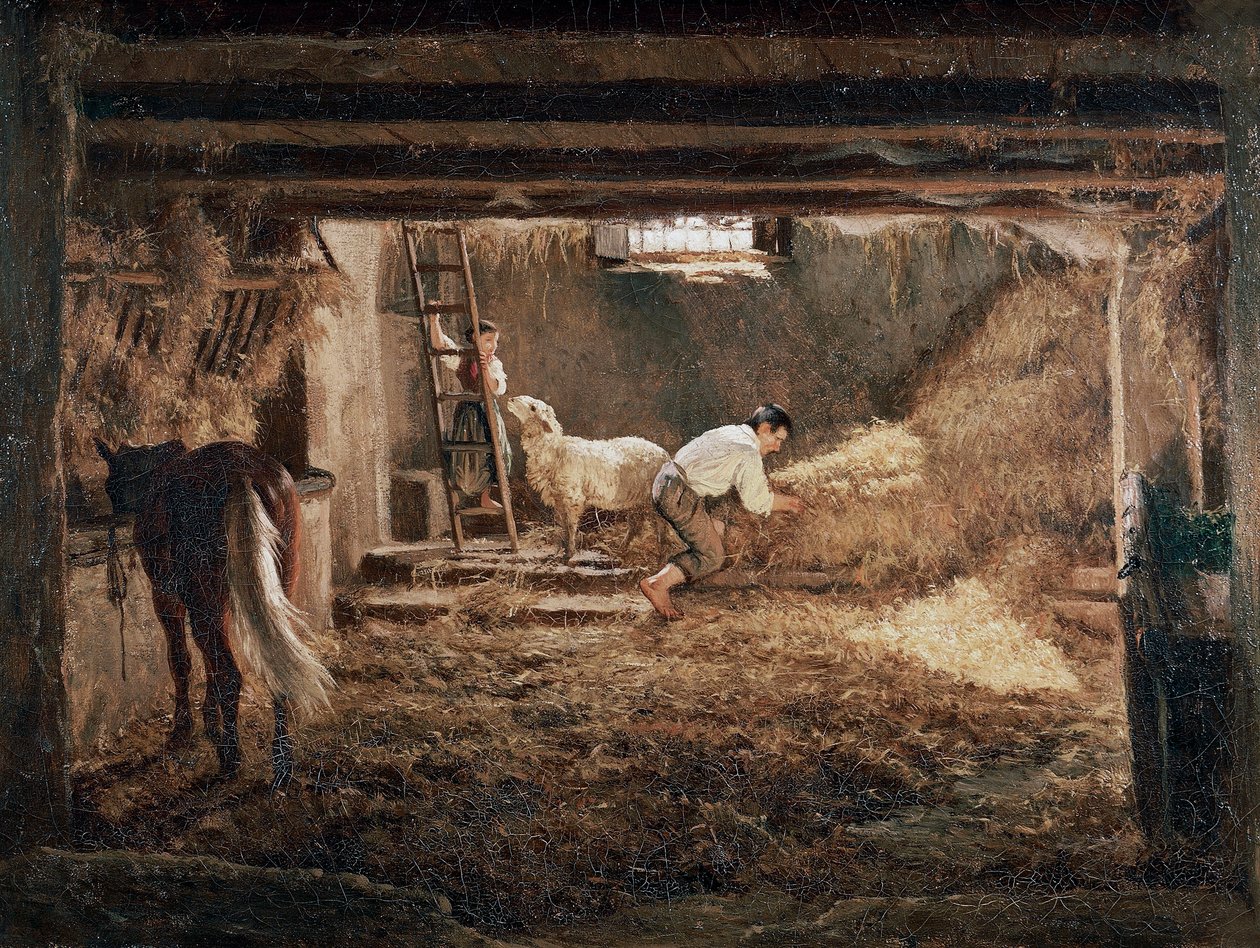 Ansicht des Inneren eines Stalls von Filippo Palizzi