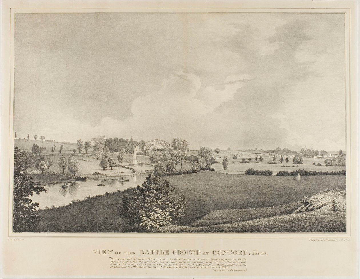 Ansicht des Schlachtfeldes von Concord, Massachusetts von Fitz Henry Lane