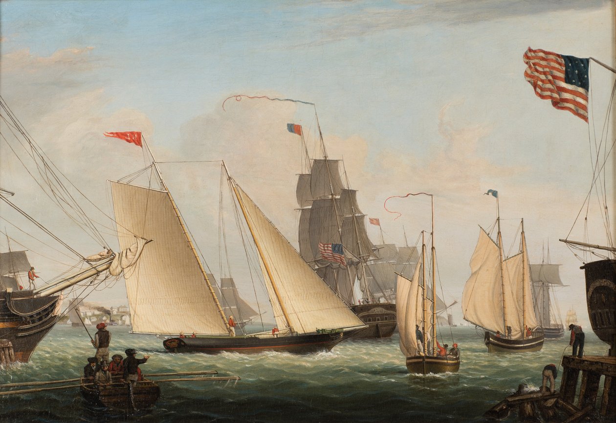 Yacht Northern Light im Hafen von Boston, 1845