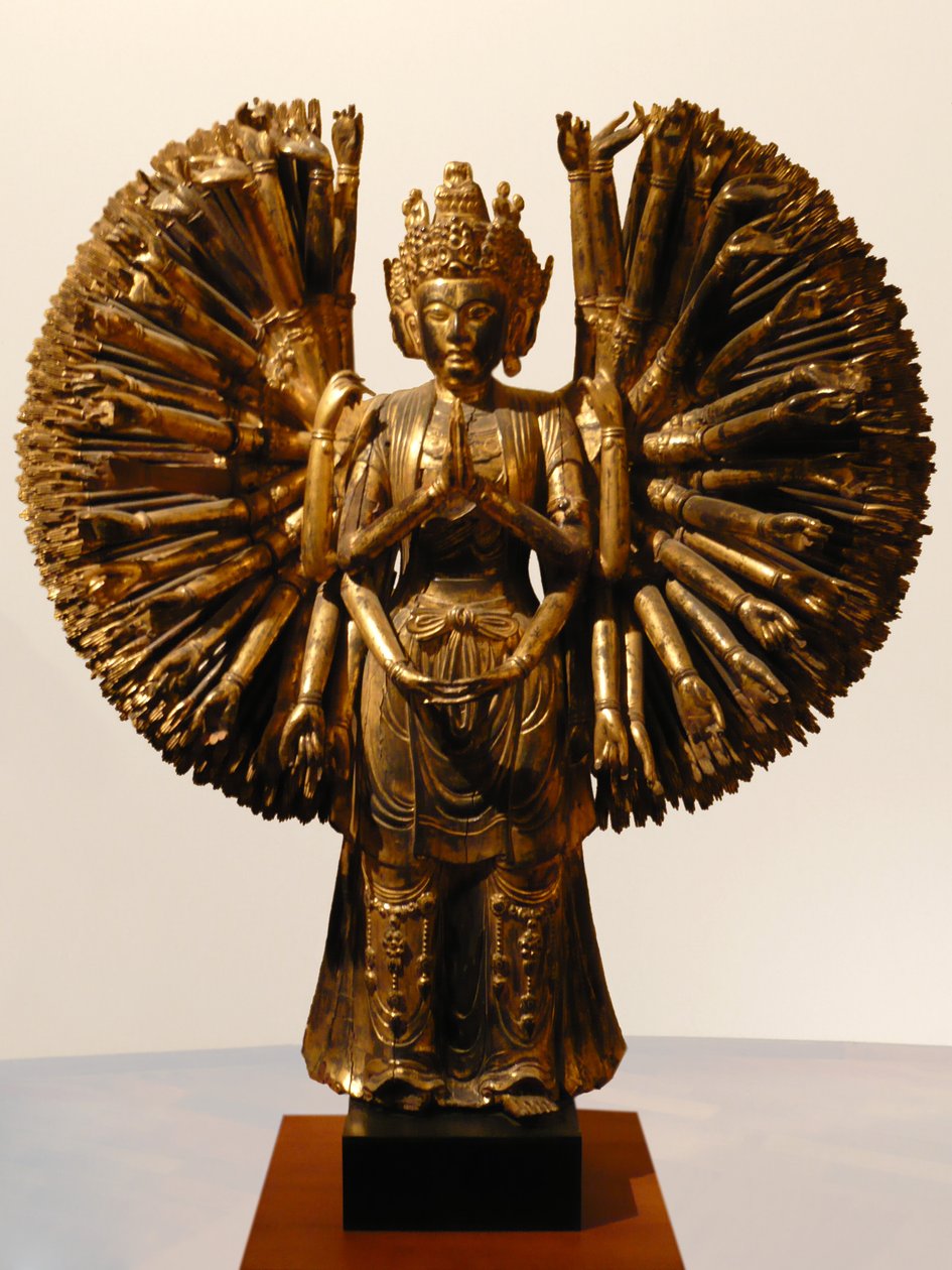 Bodhisattva Avalokitesvara (Guanyin), China, Fünf Dynastien, 907-960 (Glanz und goldenes Holz) von Five Dynasties Chinese School