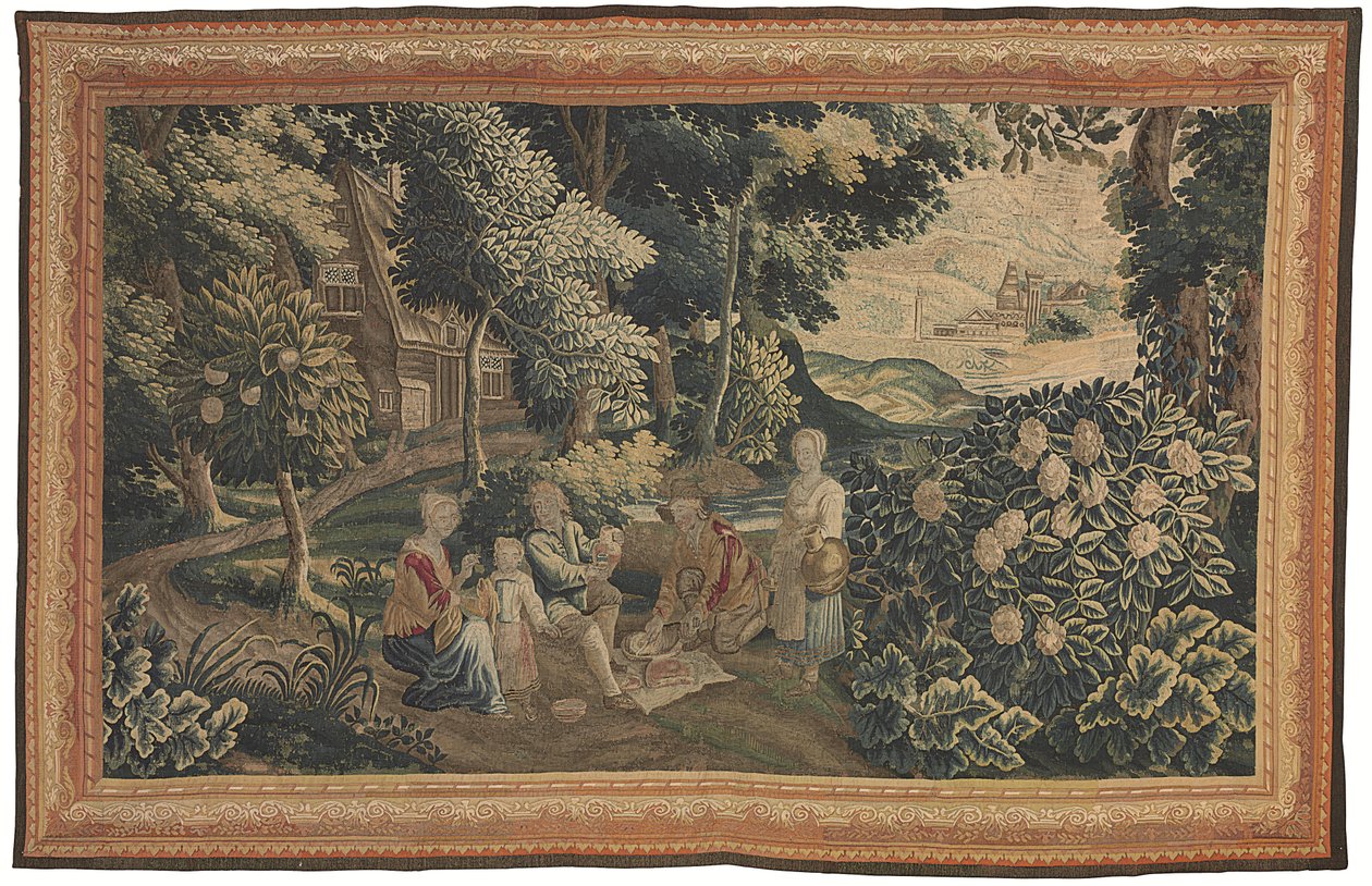 Eine flämische pastorale Tapisserie, frühes 18. Jahrhundert von Flemish School