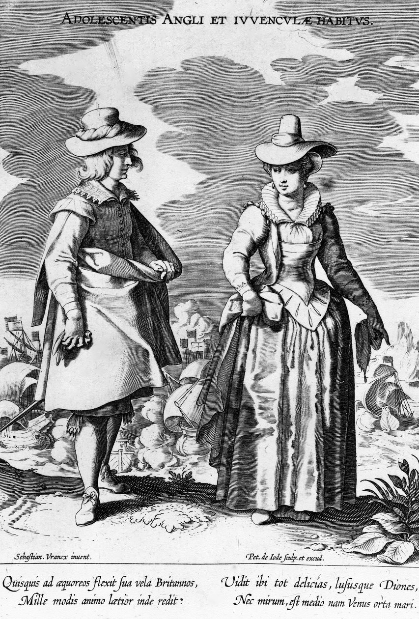 Adoloscentis Angli, aus Habitus Vararium Gentium Ornatus, gemacht von Peiter de Jode I nach Sebastiaan Vranck, 1600-1634 von Flemish School
