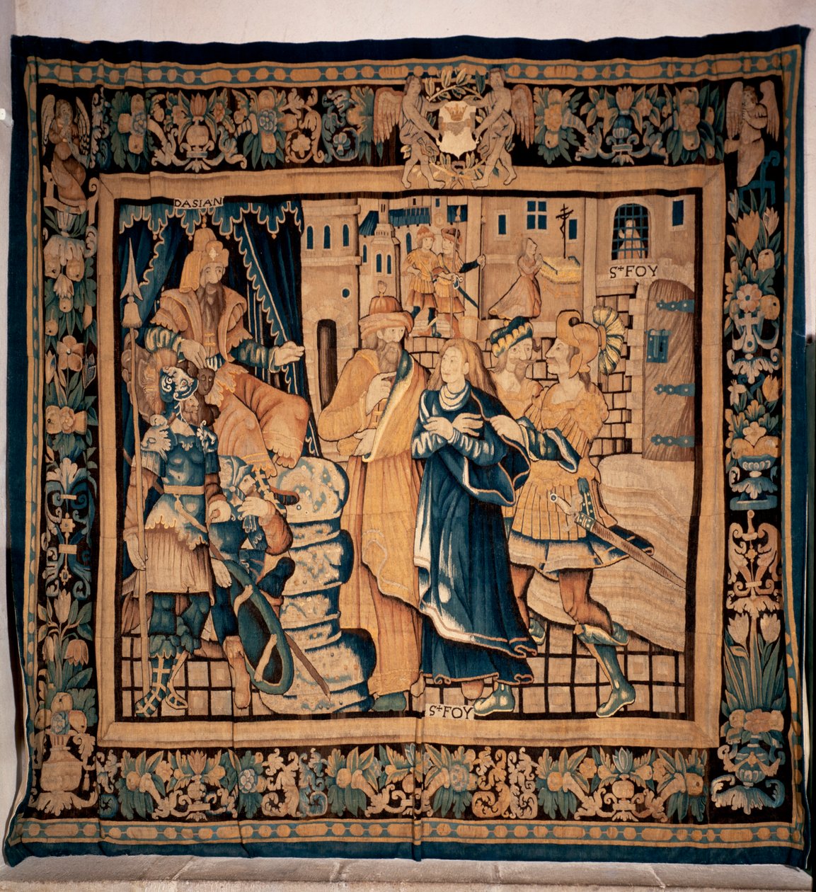 Schatzkammer von Conques (Le Trésor de Conques). Flämischer Wandteppich. Geschichte der Heiligen Foy. 16. Jahrhundert (?) von Flemish School