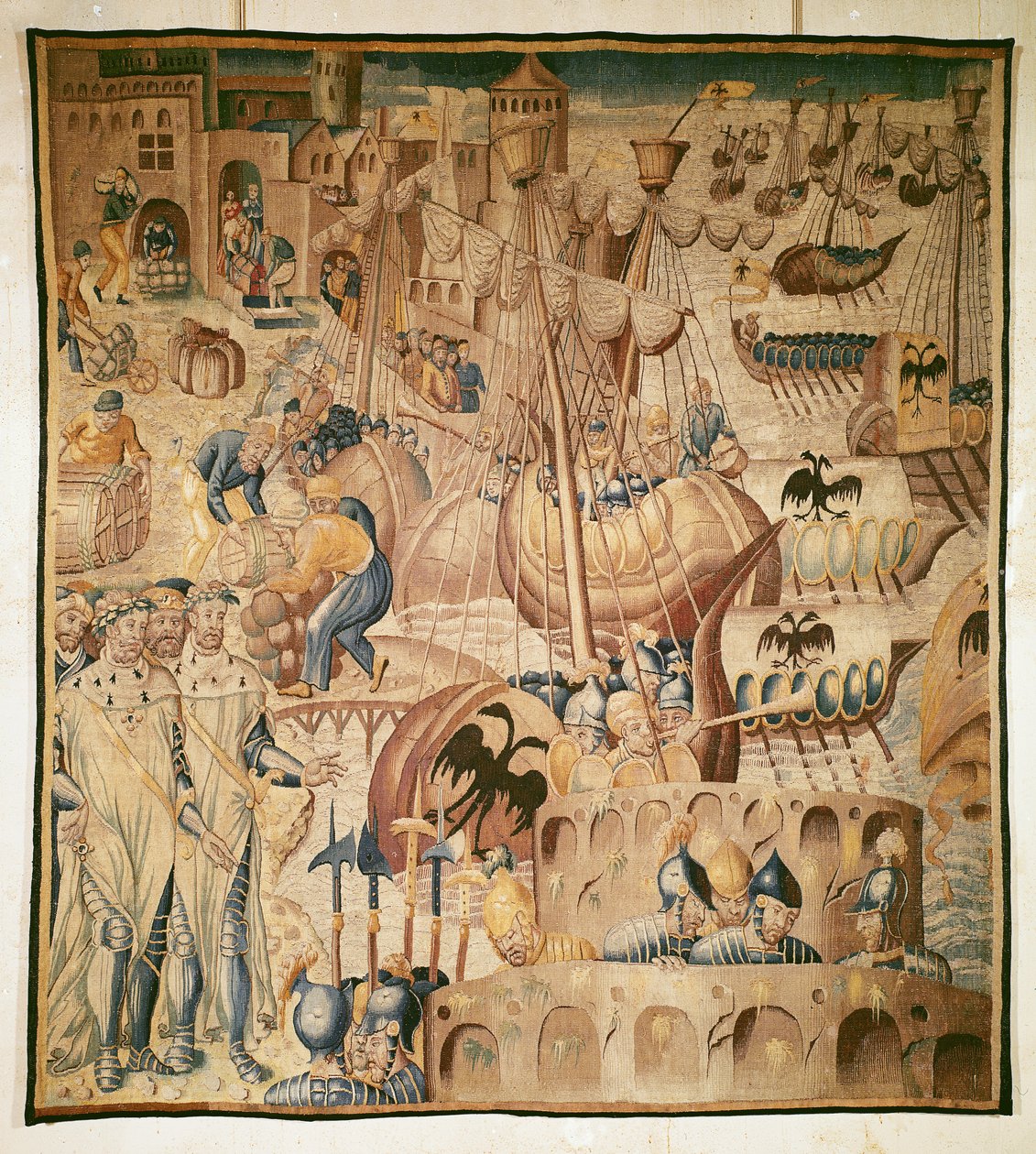 Abfahrt einer Flotte von Schiffen von Flemish School