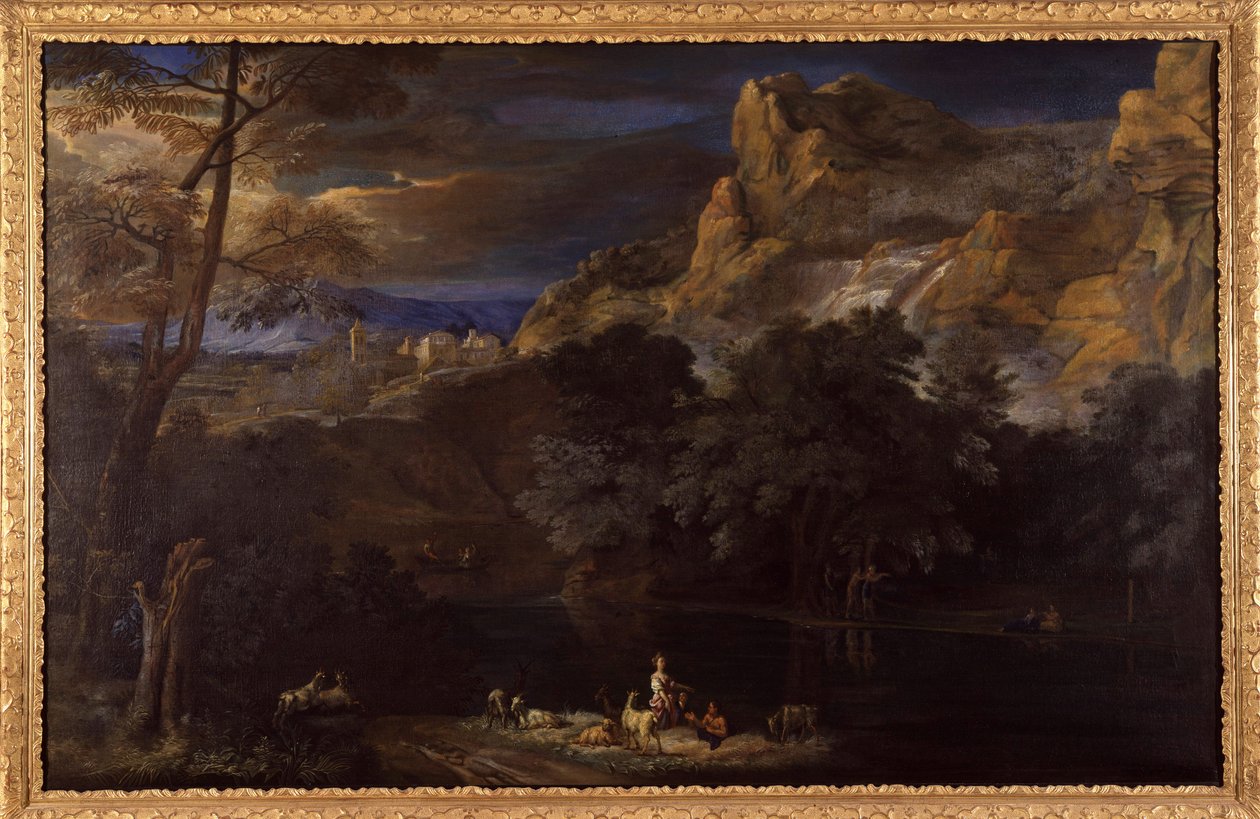 Flämische Landschaftsmalerei, zugeschrieben Van Bloemen von Flemish School