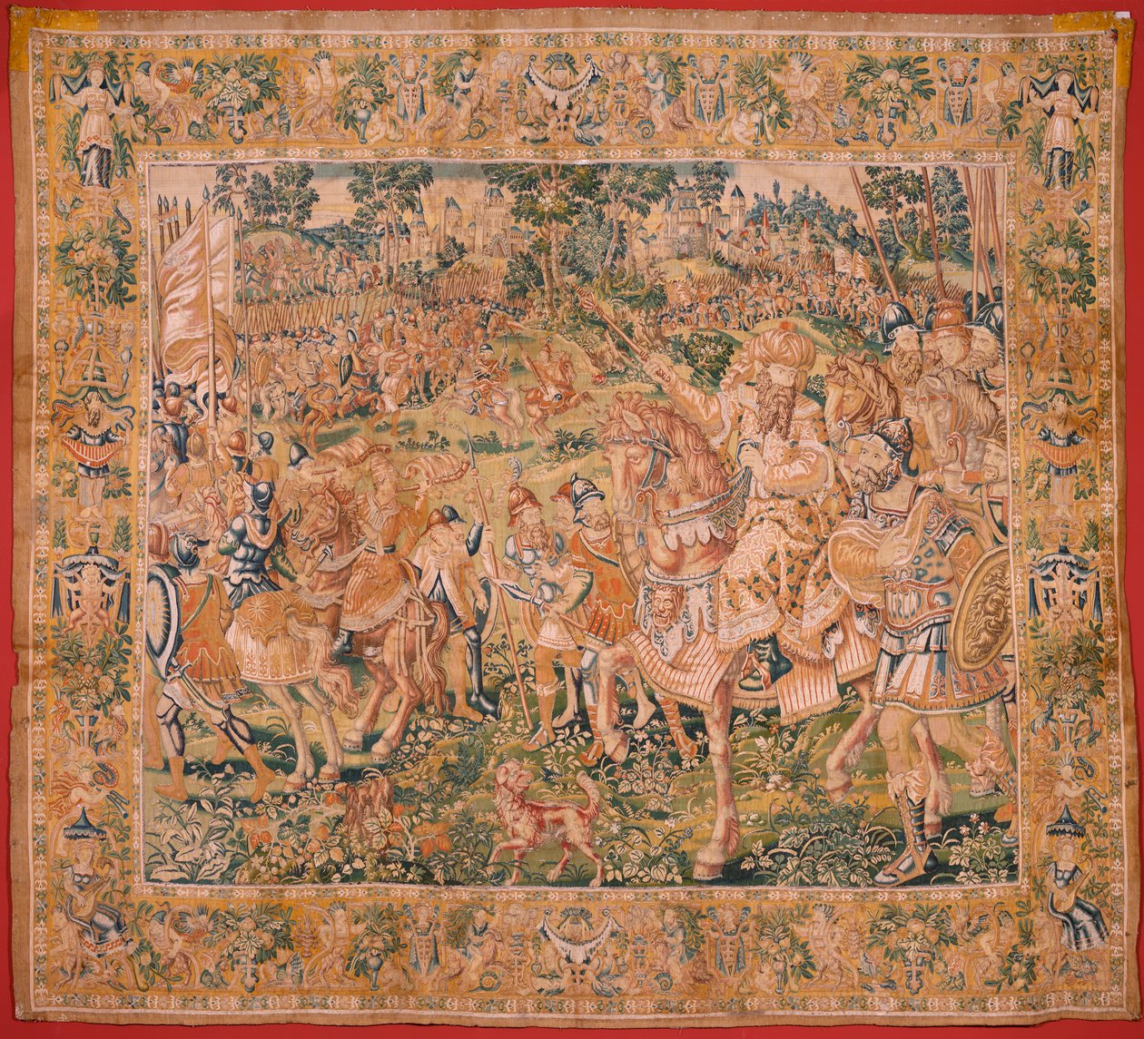Das Buch Judith. Nebukadnezars Armee. Erster Wandteppich der Serie. von Flemish School