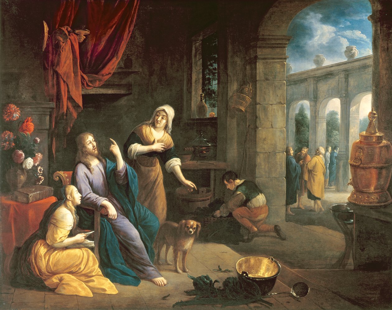 Jesus im Haus von Martha und Maria von Flemish School