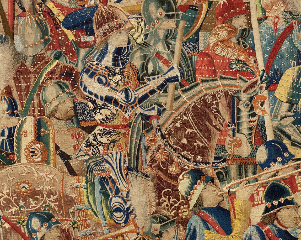 Pfarrmuseum der Wandteppiche. Flämischer Wandteppich. Einnahme von Arcila. Serie Eroberungen von König Alfons I. von Portugal. Tournai. von Flemish School