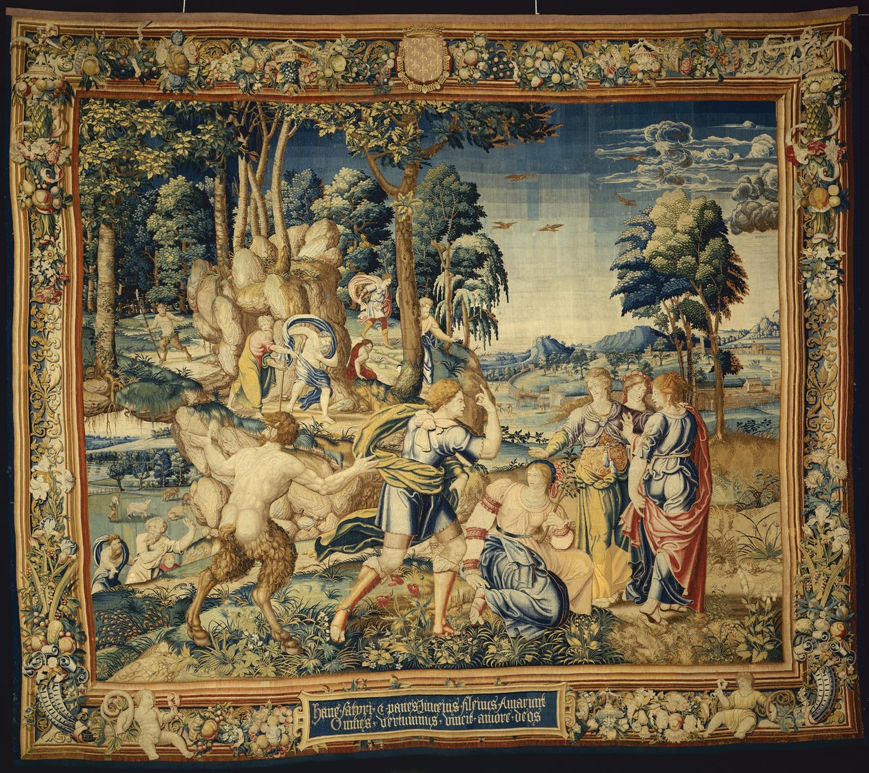 Pomona überrascht von Vertumnus und anderen Freiern, aus Die Geschichte von Vertumnus und Pomona, 1535-40 von Flemish School