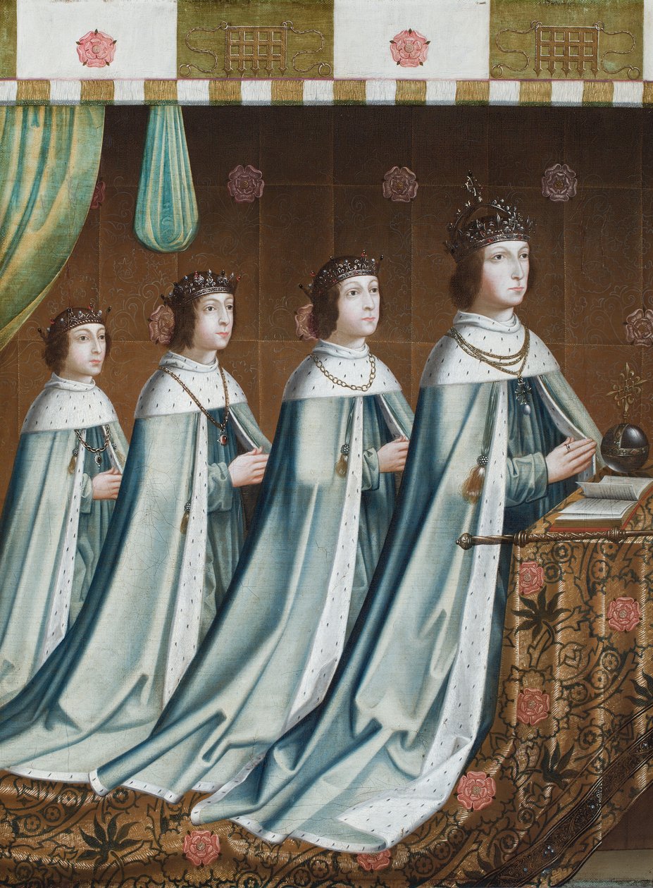 Porträt von Heinrich VII mit seinen drei Söhnen, Arthur, Heinrich und Edmund, um 1510 von Flemish School