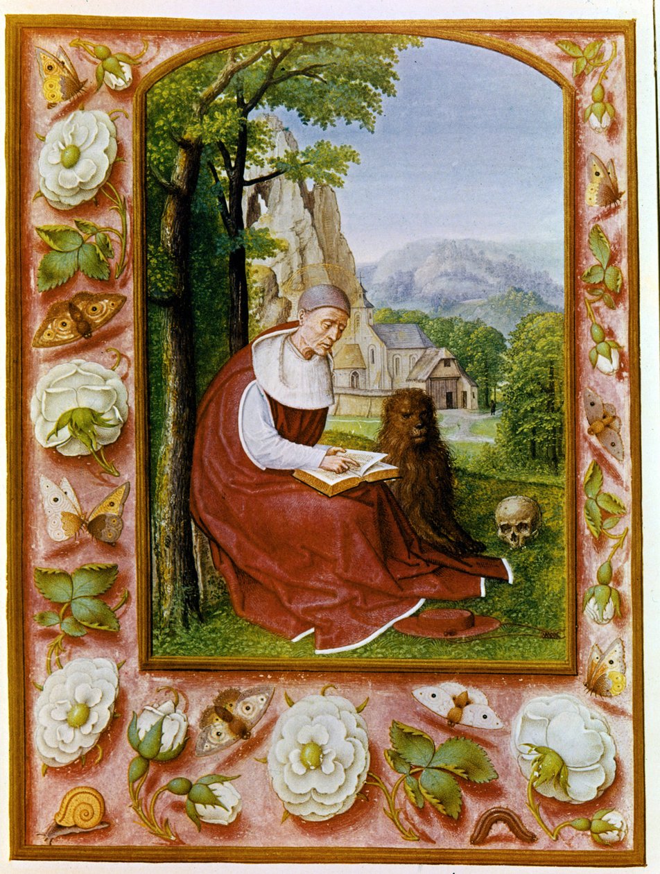 Porträt des Heiligen Hieronymus. Brevier Grimani, datiert von 1490 - 1510, Biblioteca Marciana, Venedig. von Flemish School