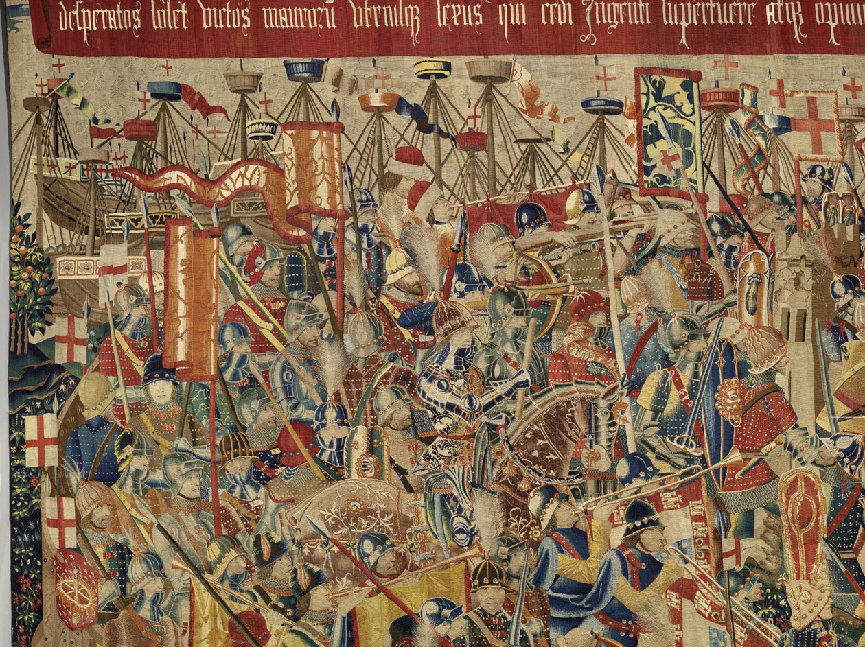 Wandteppich, der die Eroberungen von König Alfons V. von Portugal zeigt (Detail) von Flemish School
