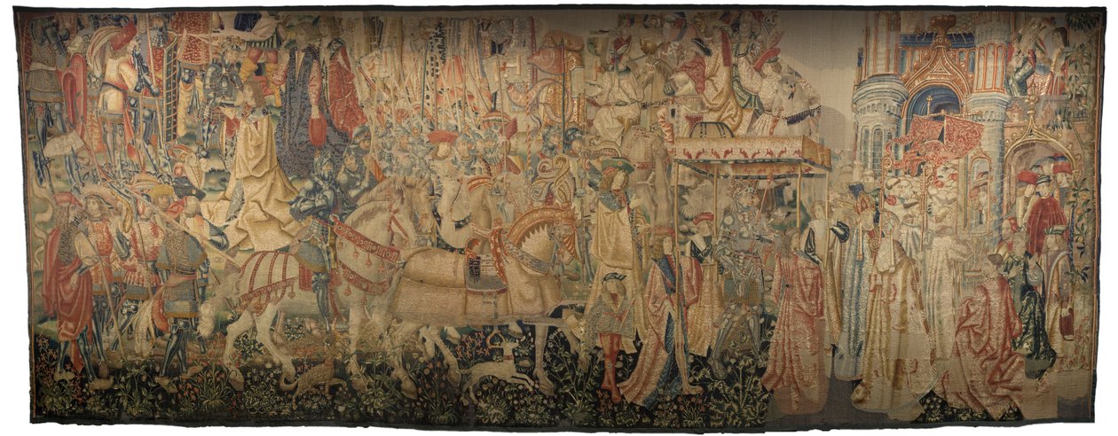 Wandteppich, der die Eroberungen von König Alfons V. von Portugal zeigt, Tournai. Detail. von Flemish School