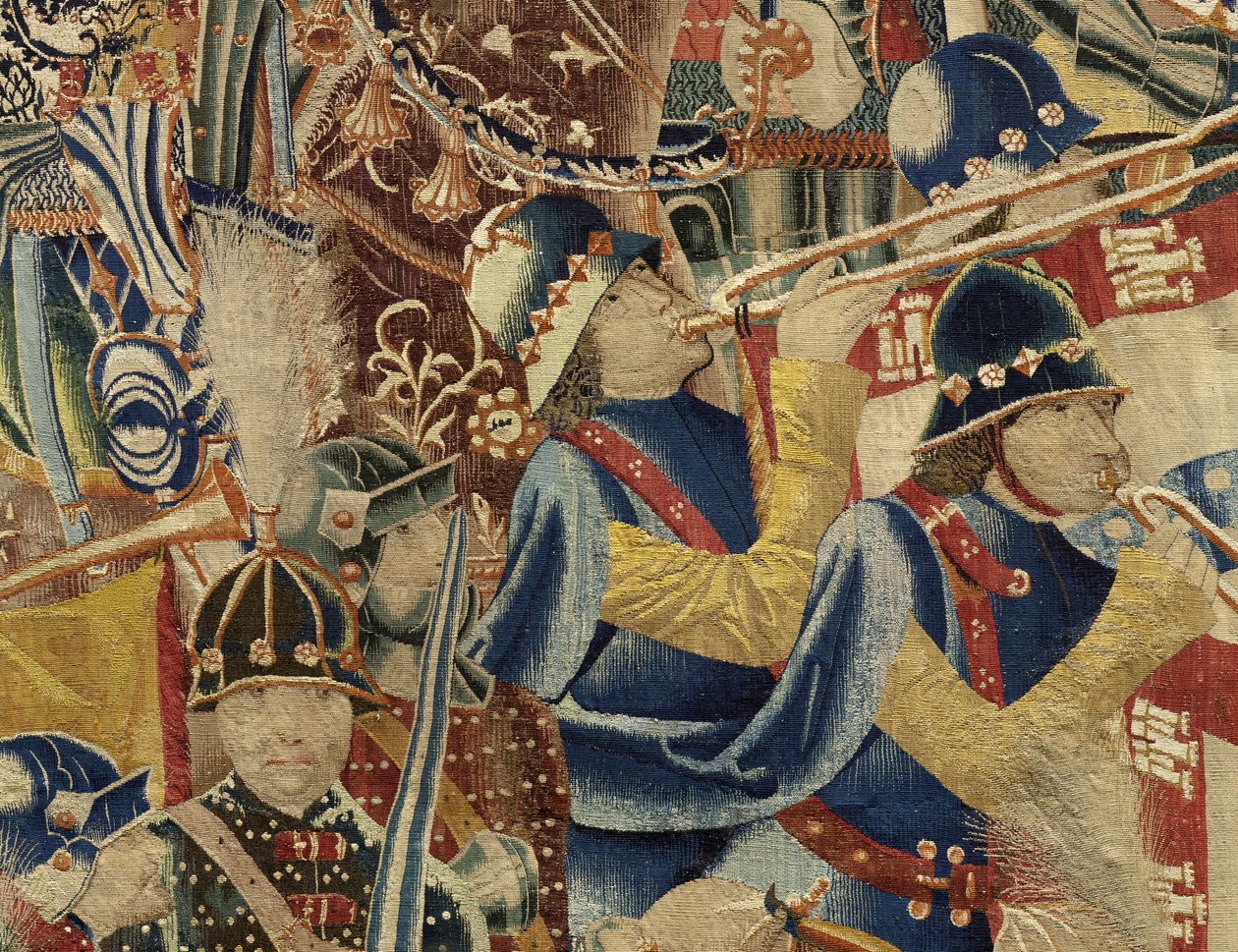 Wandteppich, der die Eroberungen von König Alfons V. von Portugal zeigt, Tournai. Detail. von Flemish School