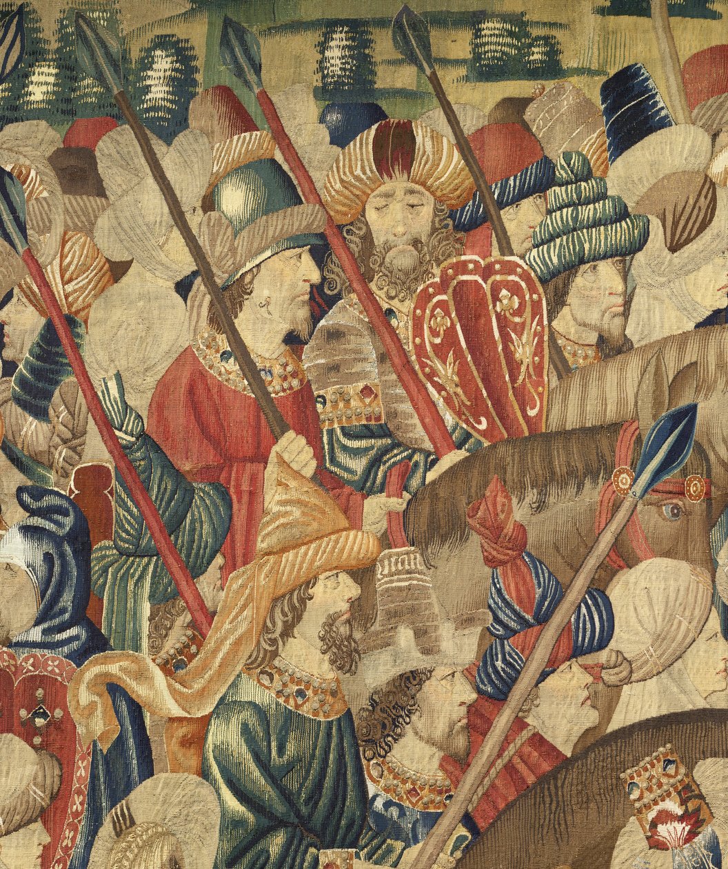 Wandteppich, der die Eroberungen von König Alfons V. von Portugal zeigt, Tournai. Detail. von Flemish School