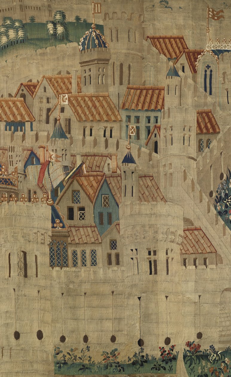 Wandteppich zeigt die Eroberungen von König Alfons V. von Portugal (Conquistas de Alfonso V de Portugal), Tournai. Detail von Flemish School