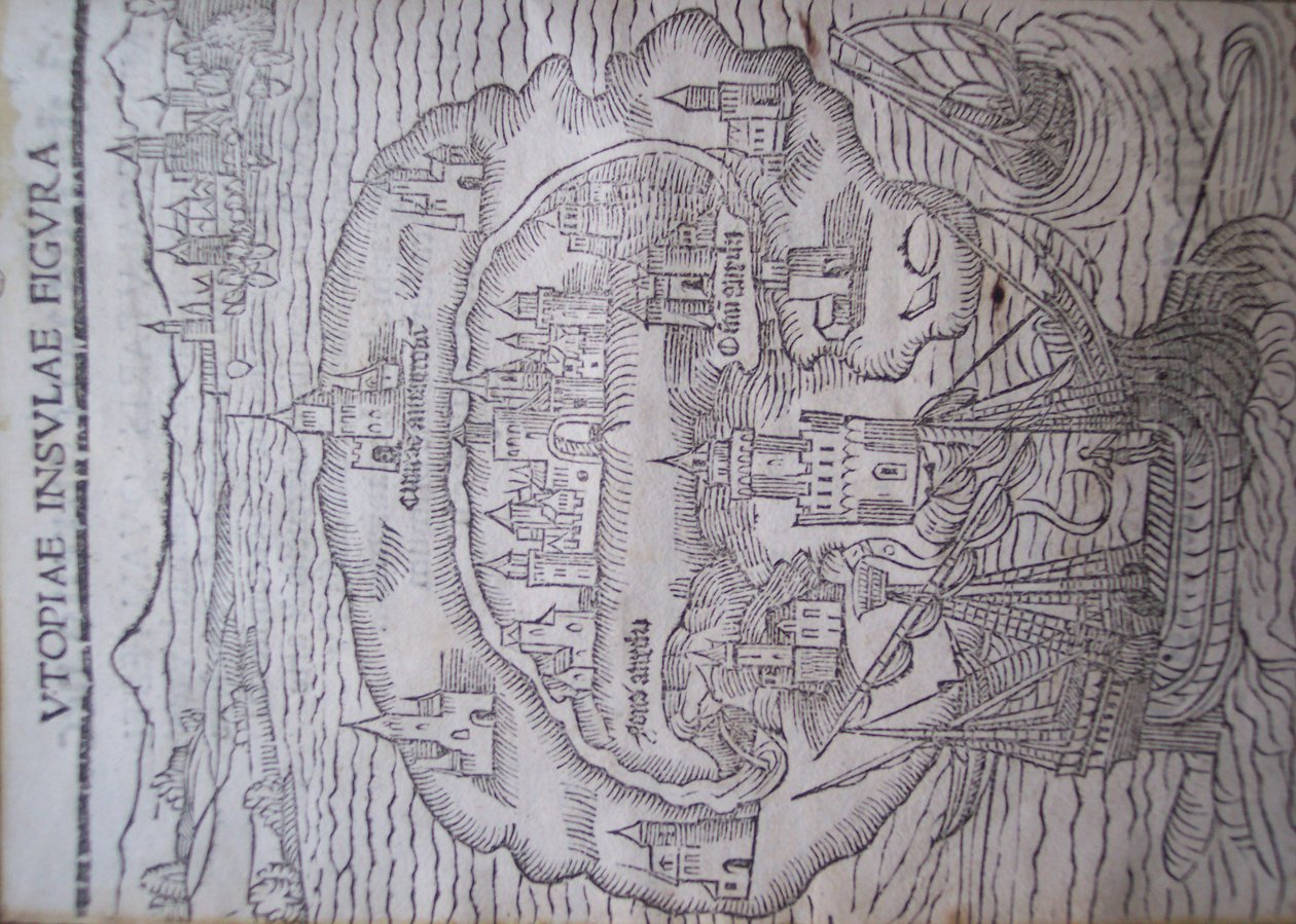 Titelseite von Utopia von Thomas More, Leuven 1516 von Flemish School