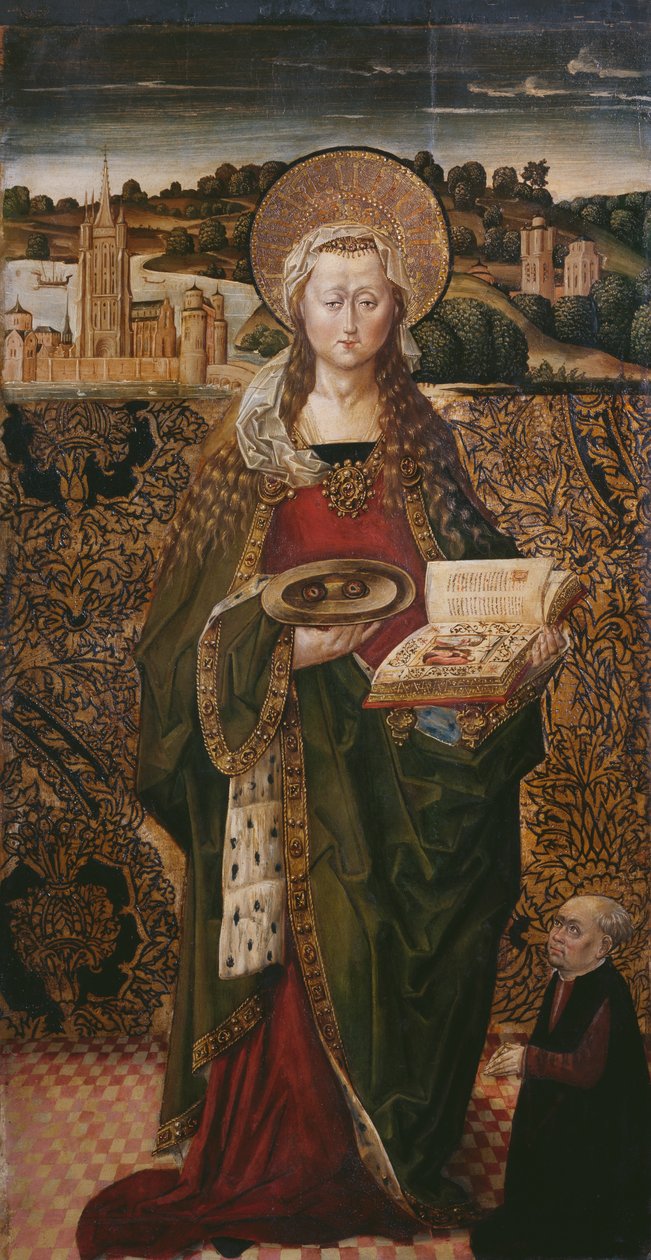 Triptychon, St. Lucia, linke Tafel von Flemish School