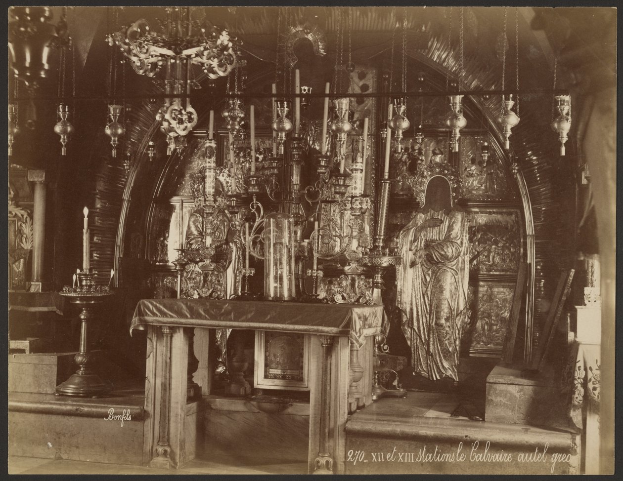 XII und XIII Stationen, der Kalvarienberg, griechischer Altar von Félix Bonfils