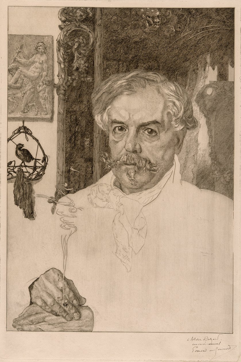 Porträt von Edmond de Goncourt von Félix Henri Bracquemond