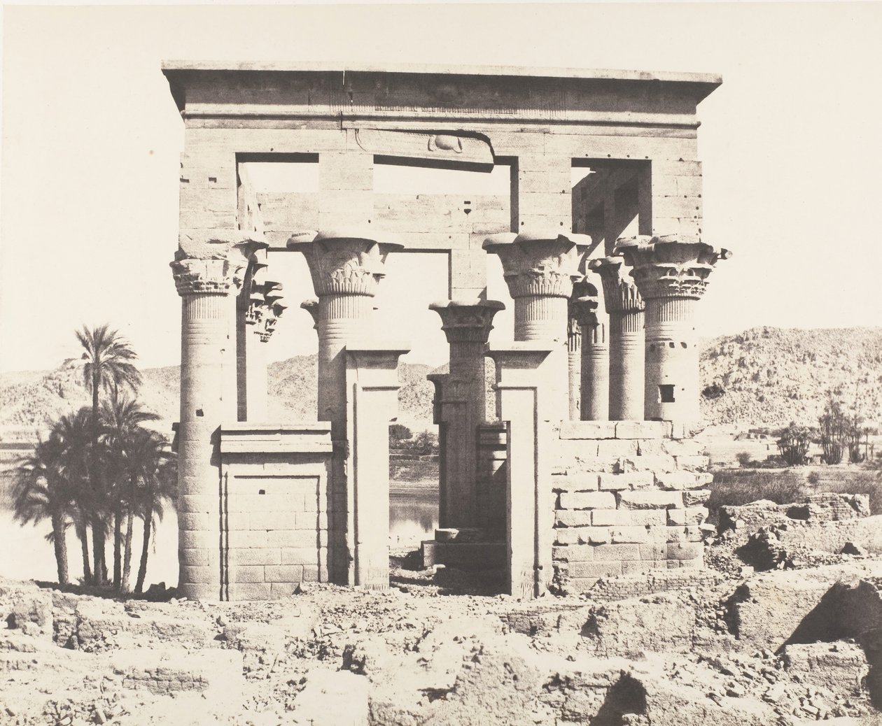 Ile de Fileh Philä, Gebäude des Ostens - Westfassade - Ansicht von Félix Teynard