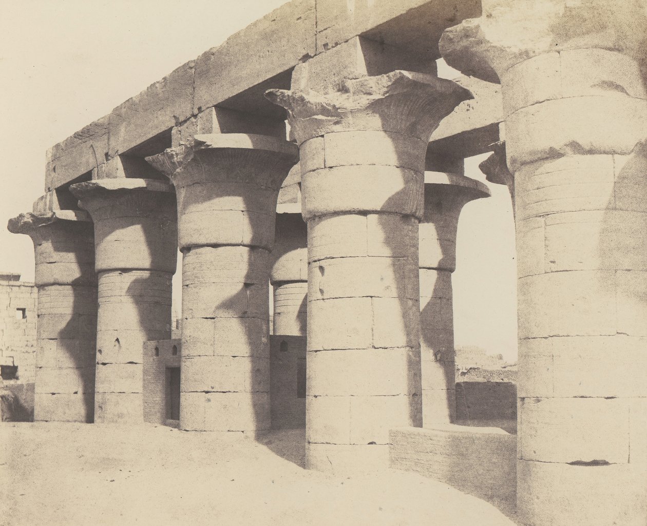 Luxor Theben. Zentrale Konstruktion - Große Kolonnade von Félix Teynard