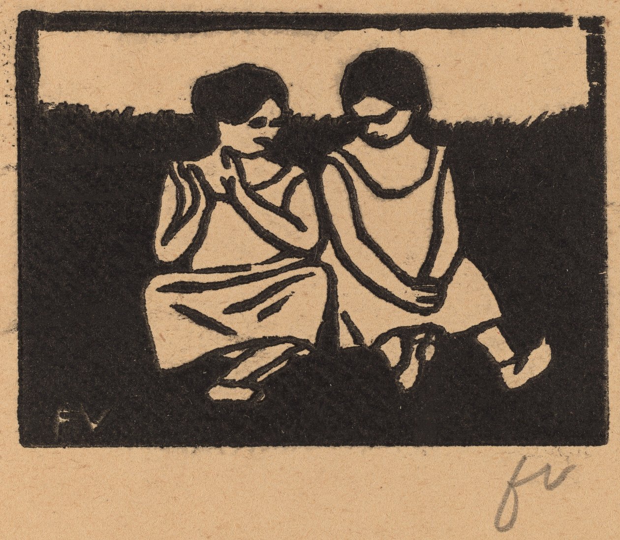 Zwei Mädchen in Hemden, 1893 von Félix Vallotton