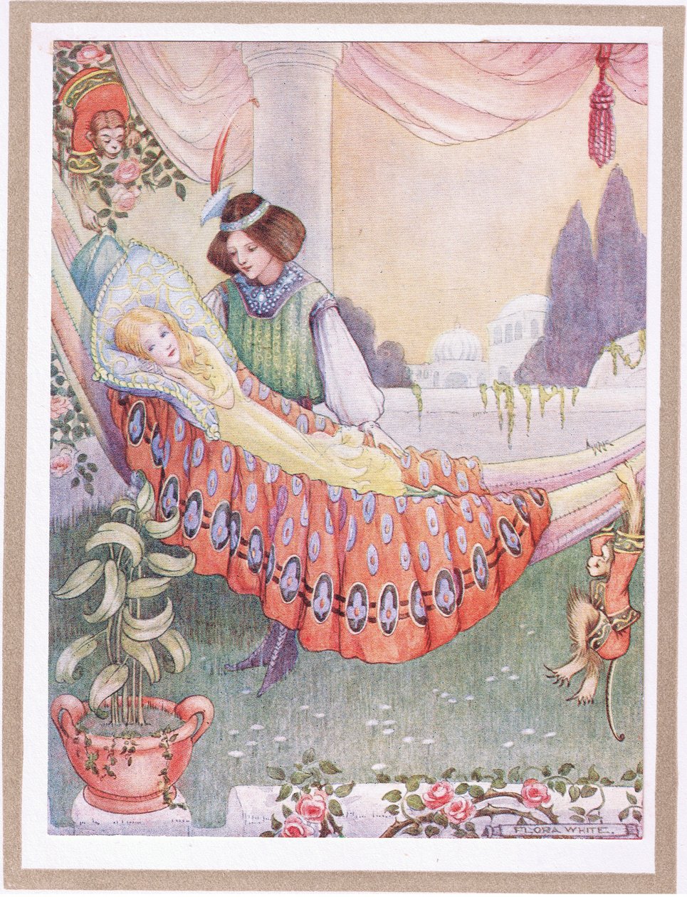 Die Prinzessin legte die Mädchen in Hängematten von Flora White
