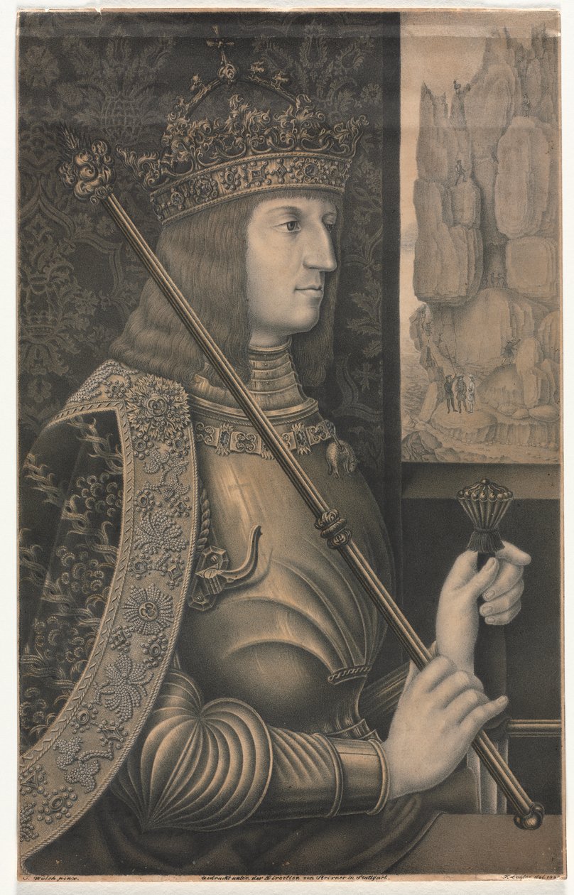 Porträt von Kaiser Maximilian I. mit Krone und Zepter von Florentin Lauter