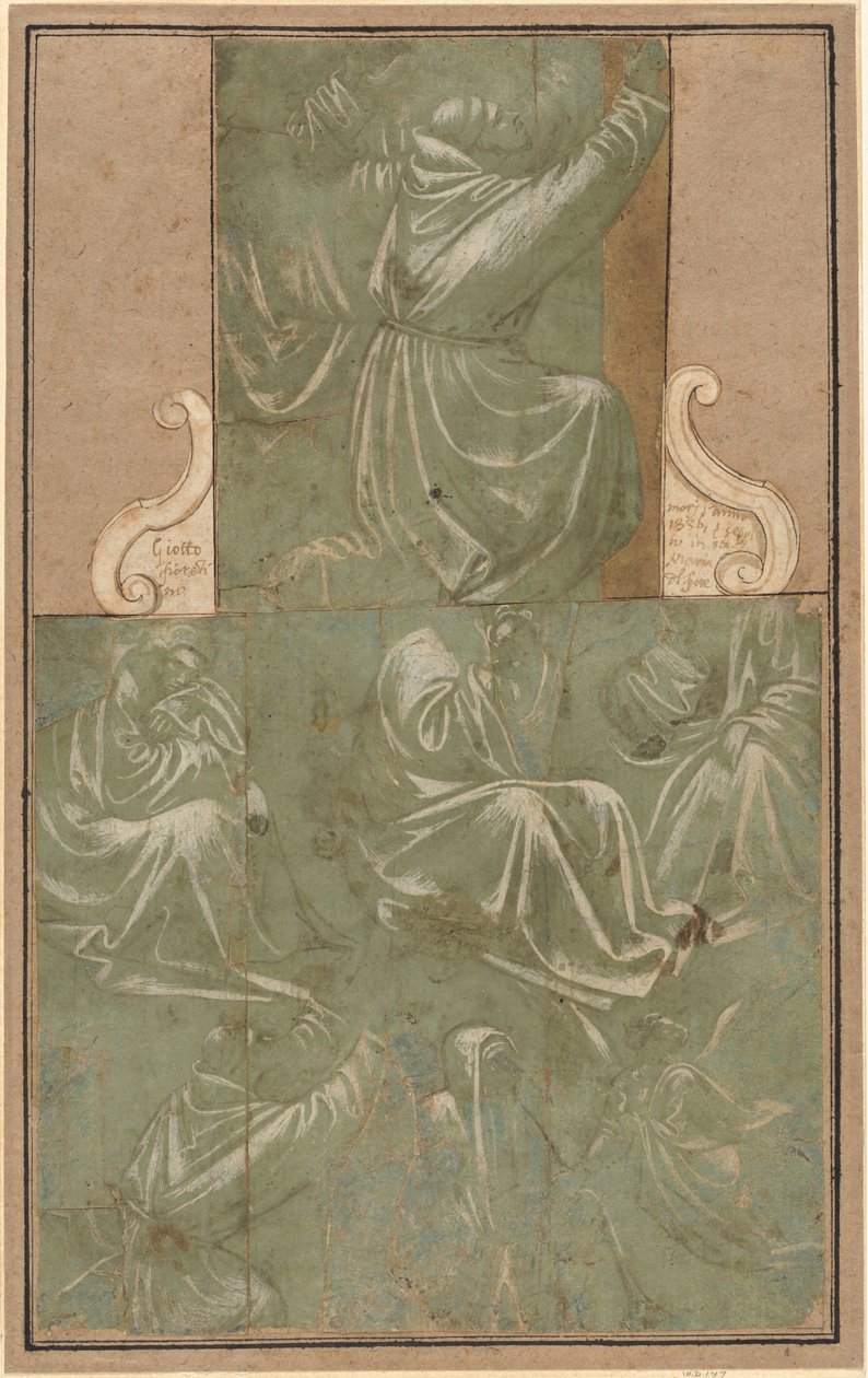 Studien von kniendem Heiligen Franziskus und anderen Figuren von Florentine School