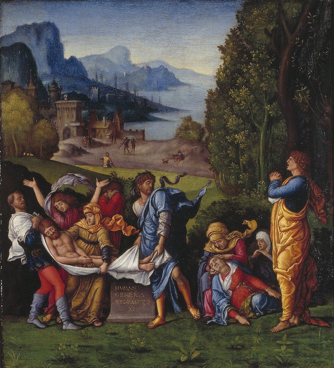 Die Grablegung Christi von Follower of Andrea Mantegna