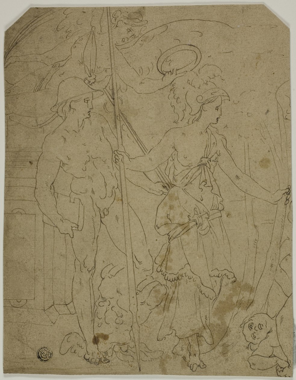 Szene mit Merkur und Minerva von Fontainebleau School