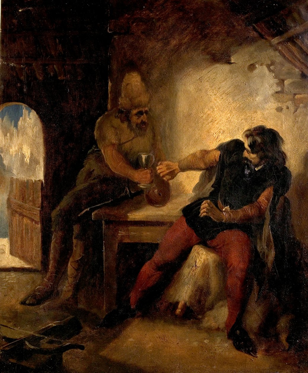 Manfred in der Hütte der Gamsjäger von Ford Madox Brown