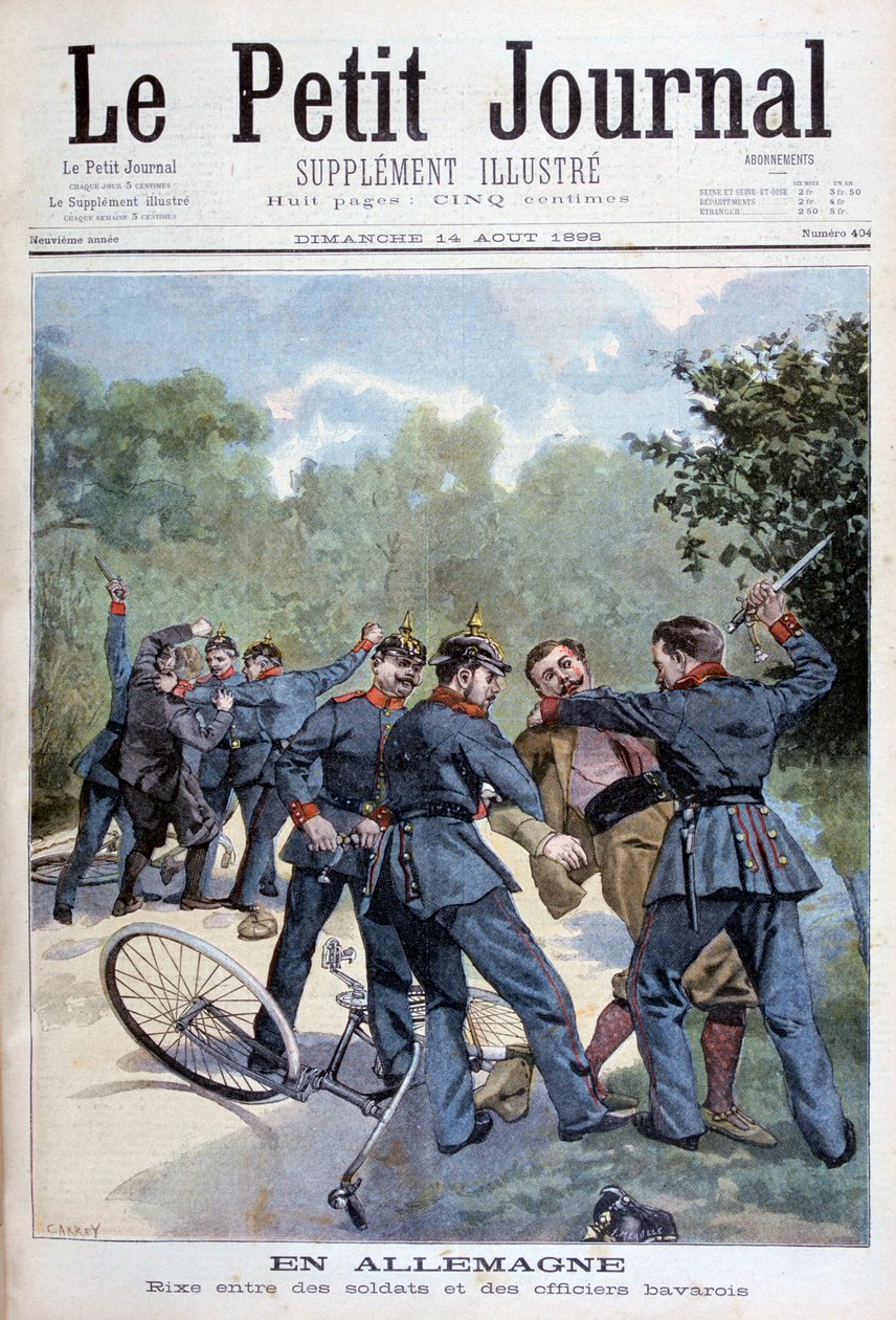 Eine Schlägerei zwischen deutschen Soldaten und bayerischen Offizieren, Deutschland von Fortuné Méaulle