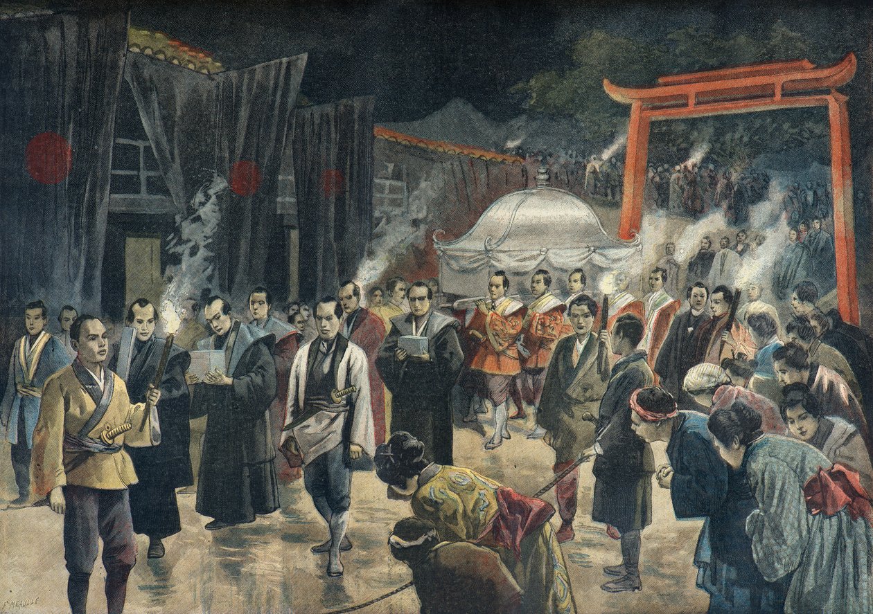 Begräbnis der Kaiserinwitwe Eisho, Kyoto 1897 von Fortune Louis Meaulle