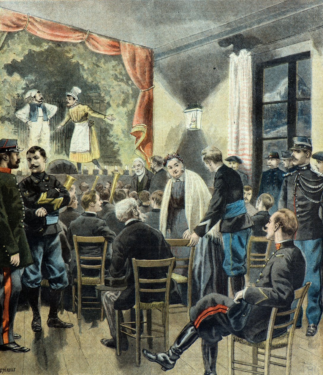 Das Theater der Armeen, Aufführung der Alpenjäger von Fortune Louis Meaulle
