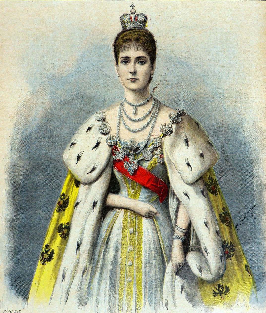 Porträt von Alexandra Feodorowna im Krönungsgewand von Fortune Louis Meaulle