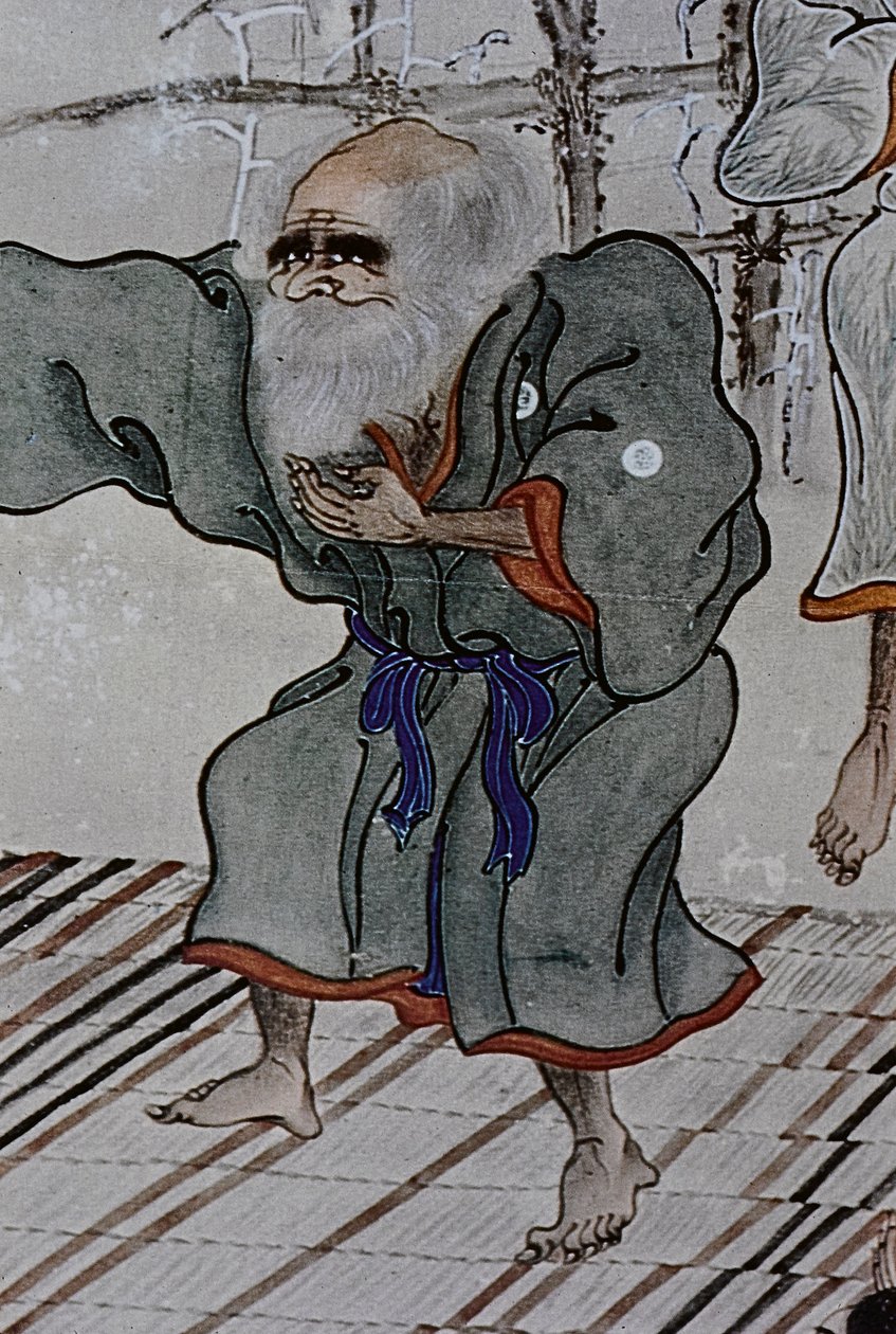 Die großen Führer der Ainu des 18. Jahrhunderts: Itokoi und Shinichi aus Akkeshi, Chosama aus Uraashibetsu und Shonko aus Noshappu, insbesondere, Illustration von Fosco Maraini