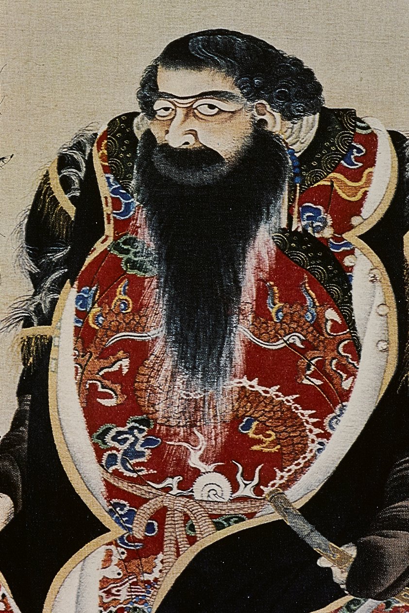 Die großen Führer der Ainu des 18. Jahrhunderts: Itokoi und Shinichi aus Akkeshi, Chosama aus Uraashibetsu und Shonko aus Noshappu, insbesondere, Illustration von Fosco Maraini