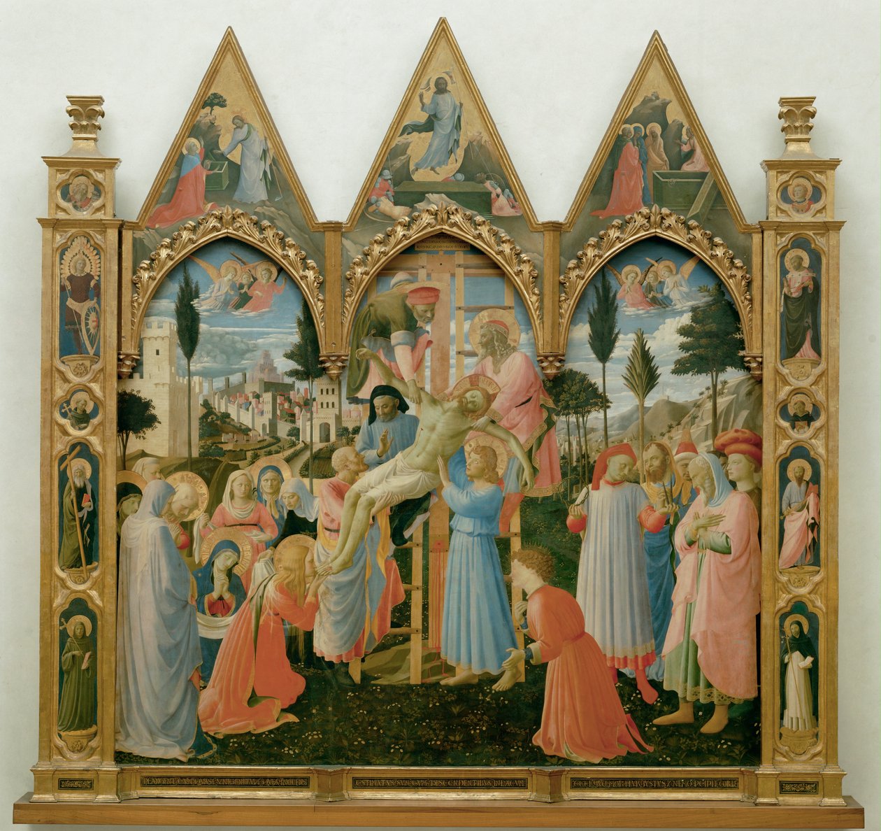Und Lorenzo Monaco: Abnahme vom Altar der Heiligen Dreifaltigkeit von Fra (c.1387-1455) Angelico