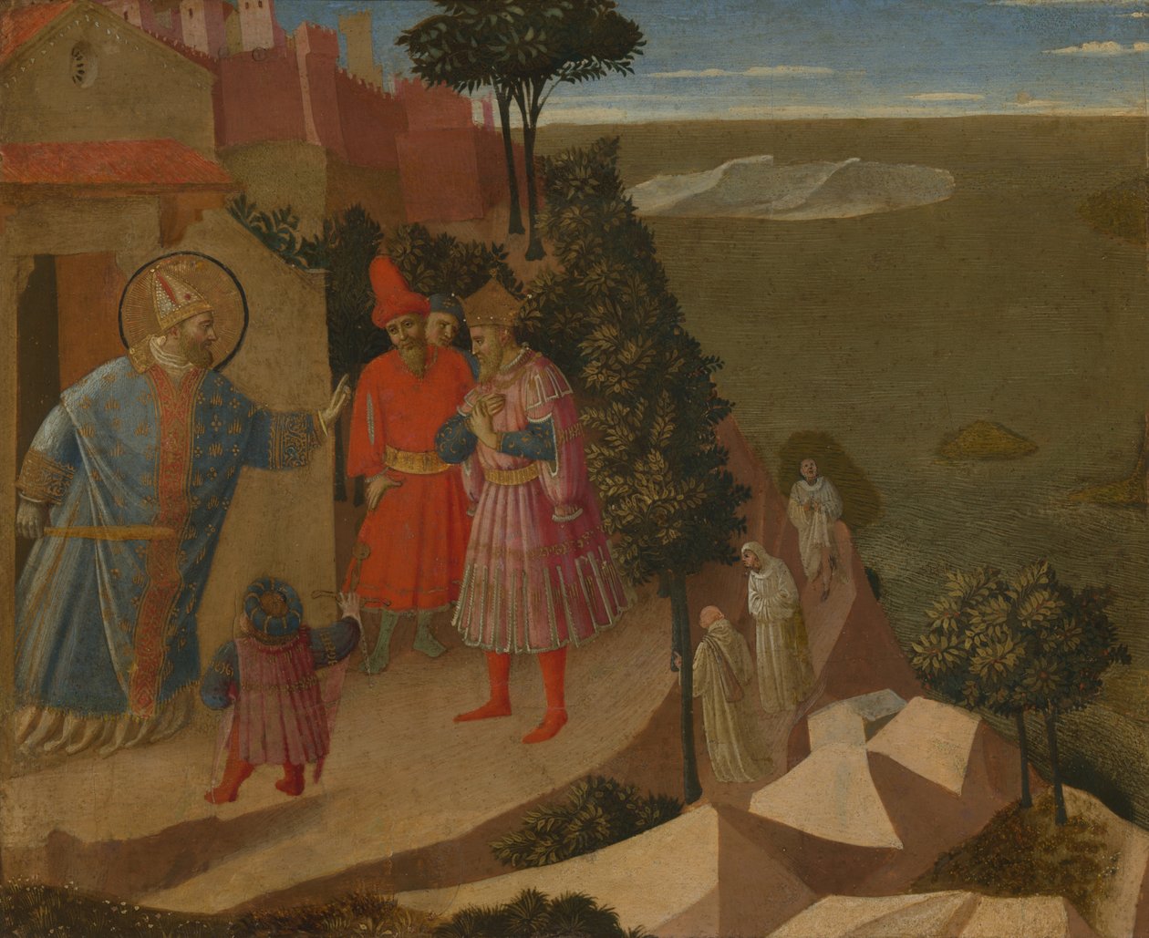 Der heilige Romuald verweigert Kaiser Otto III. den Eintritt in die Kirche von Fra (c.1387 1455) Angelico
