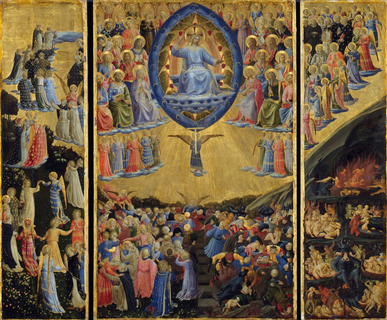 Das Jüngste Gericht (Flügelaltar, Anfang 15. Jahrhundert) von Fra  Angelico