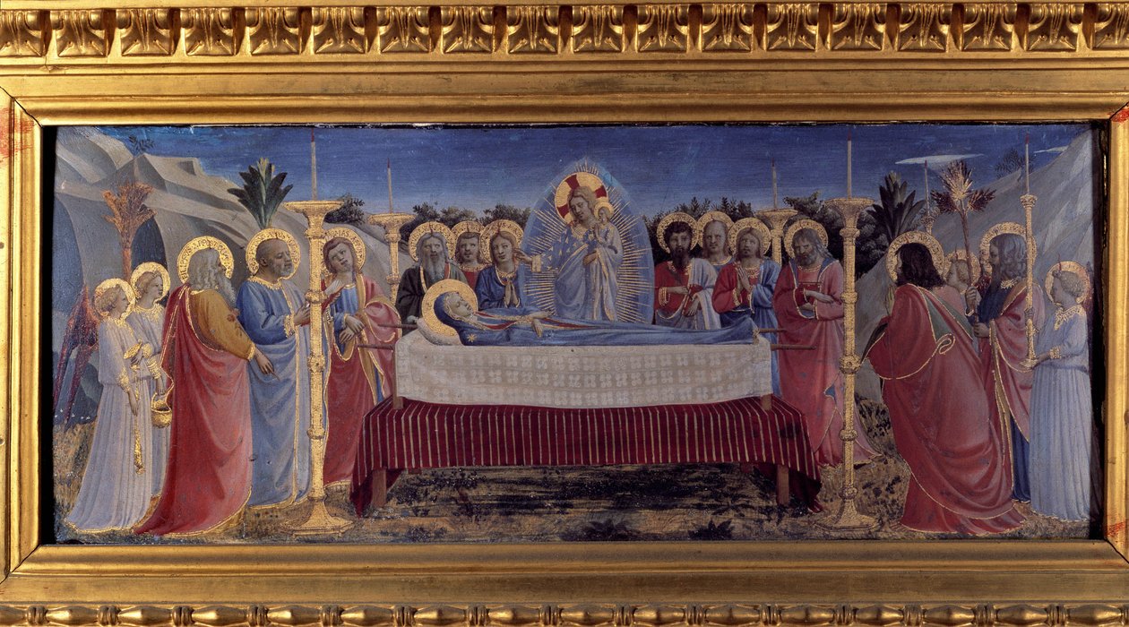 Das Begräbnis der Jungfrau. Predelle (Malerei auf Holz) 1435 von Fra  Angelico